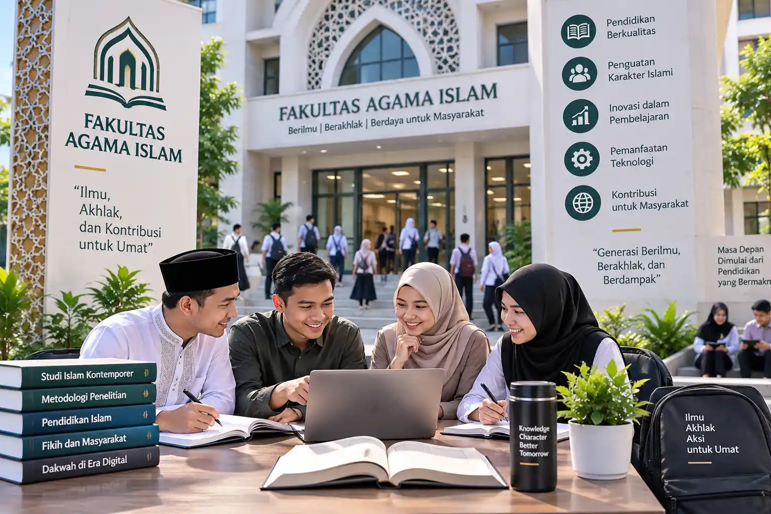 mahasiswa Fakultas Agama Islam belajar bersama dengan dukungan teknologi dan lingkungan kampus modern