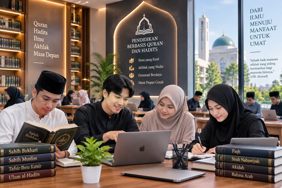 mahasiswa mengikuti pendidikan berbasis quran dan hadits di kampus islami