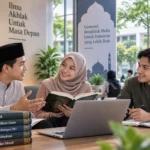 mahasiswa berdiskusi tentang pendidikan moral islam dan pembentukan karakter
