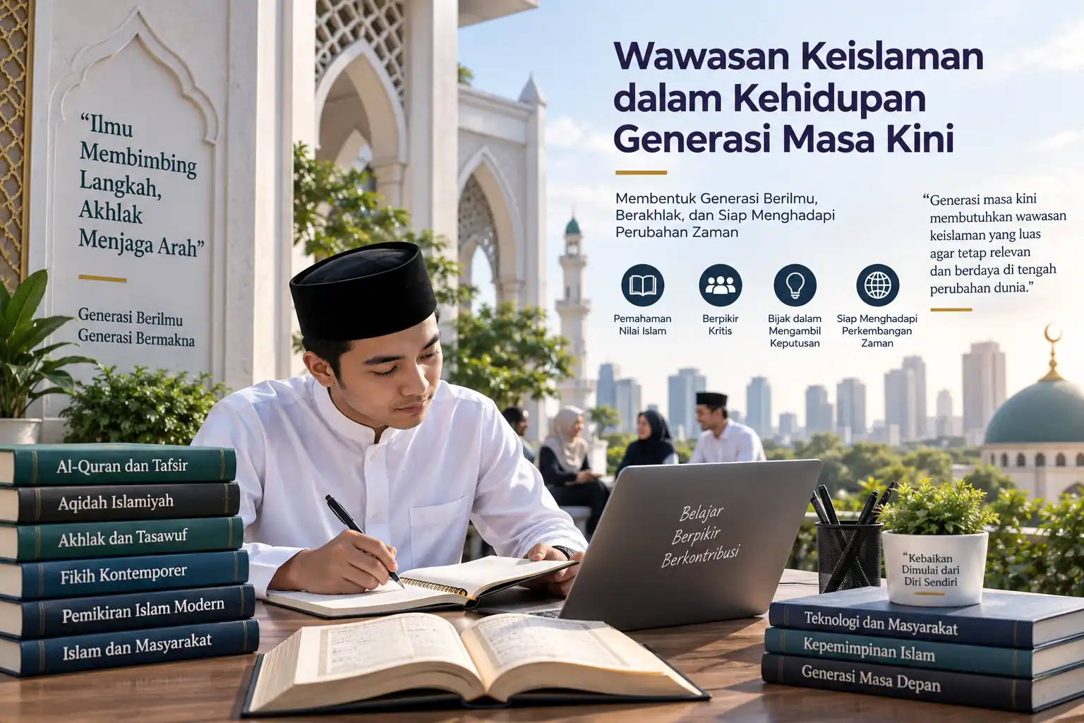 generasi muda Muslim mempelajari wawasan keislaman di tengah perkembangan teknologi dan kehidupan modern