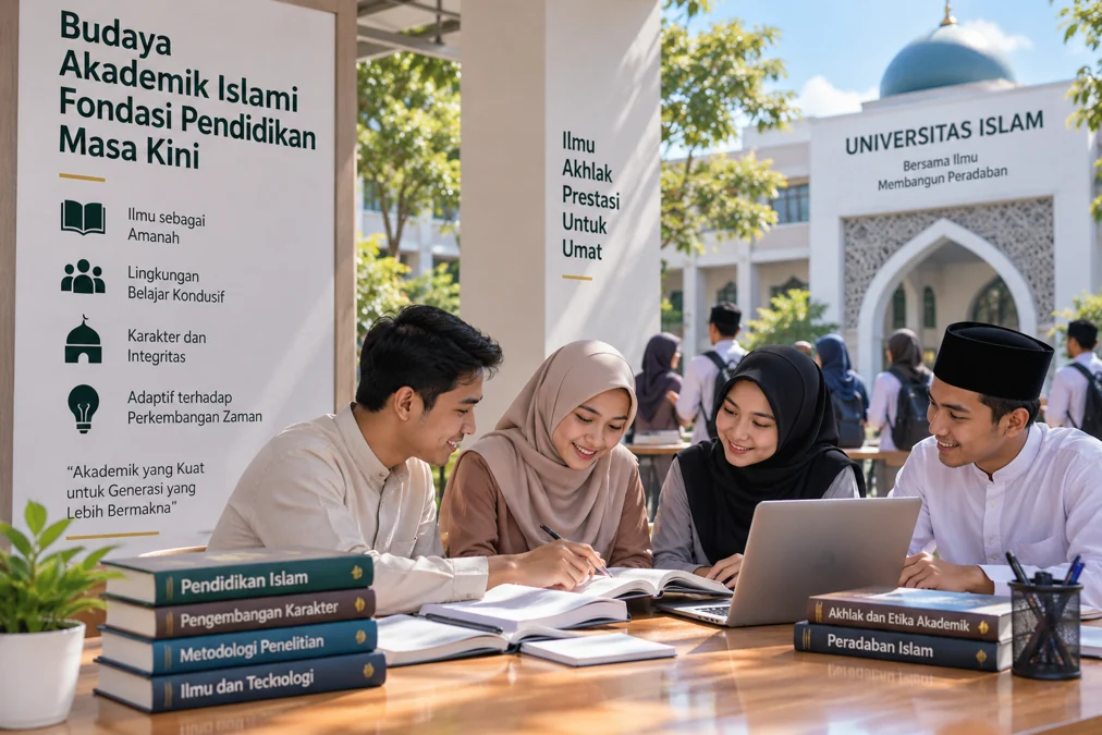 mahasiswa menerapkan budaya akademik Islami melalui kegiatan belajar dan diskusi bersama